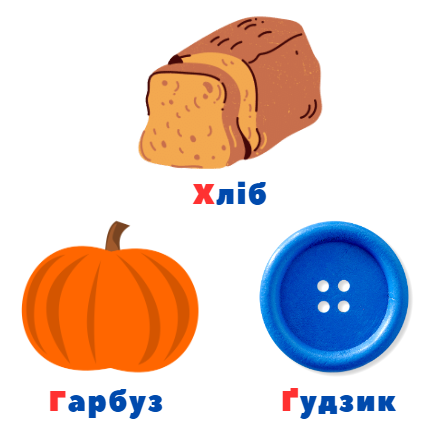 Letters х, г, ґ in Ukrainian